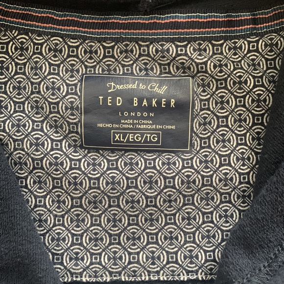 Ted Baker- XL Dressed to Chill gray and blue lightweight kangaroo hoodie - Picture 3 of 8